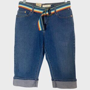 Vintage Levi's 515 Belted Capri Denim Jeans Women's Size 4P Mid-Rise Cuffed New